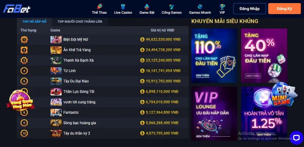 Game mới f168s casino và cập nhật tính năng